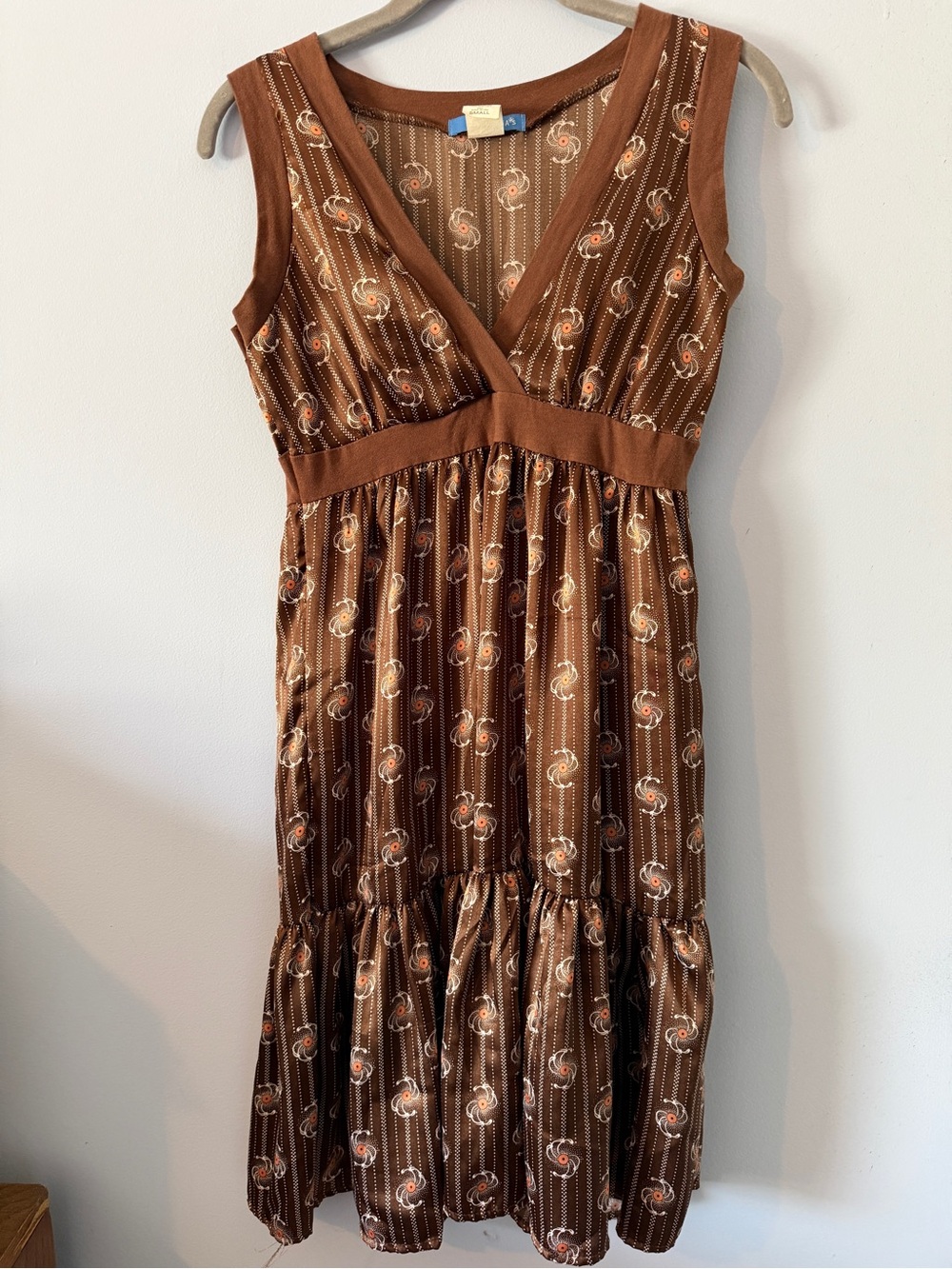dELiA*s Brown Floral-Print V-Neck Midi Dress